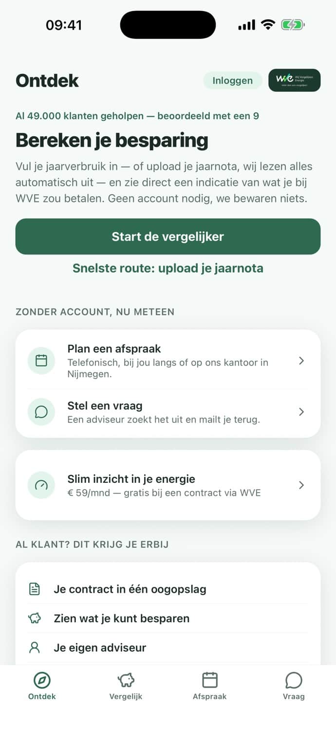 De Mijn WVE-app — Ontdek
