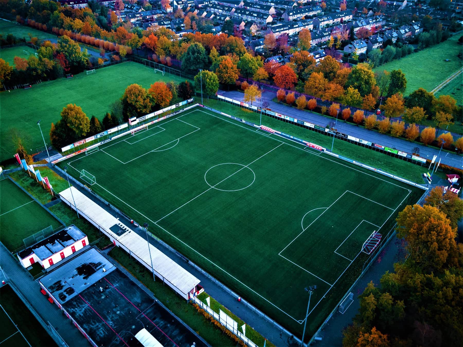 Sportpark van vv Bennekom van bovenaf